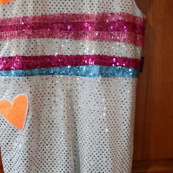 JoJo Siwa Silver Sequin Jumpsuit with Pink and Blue Accents - Picture 10 of 15